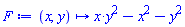 proc (x, y) options operator, arrow; x*y^2-x^2-y^2 end proc