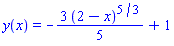 y(x) = -(3/5)*(2-x)^(5/3)+1