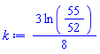 (3/8)*ln(55/52)