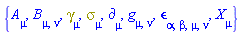 {A[mu], B[mu, nu], Physics:-Dgamma[mu], Physics:-Psigma[mu], Physics:-d_[mu], Physics:-g_[mu, nu], Physics:-LeviCivita[alpha, beta, mu, nu], Physics:-SpaceTimeVector[mu](X)}