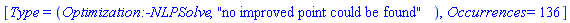 [Type = (Optimization:-NLPSolve, "no improved point could be found"), Occurrences = 136]