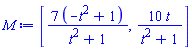 [7*(-t^2+1)/(t^2+1), 10*t/(t^2+1)]