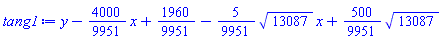 y-(4000/9951)*x+1960/9951-(5/9951)*13087^(1/2)*x+(500/9951)*13087^(1/2)