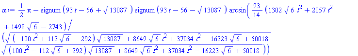 (1/2)*Pi-signum(93*t-56+13087^(1/2))*signum(93*t-56-13087^(1/2))*arcsin((93/14)*(1302*6^(1/2)*t^2+2057*t^2+1498*6^(1/2)-2743)/(((-100*t^2+112*6^(1/2)-292)*13087^(1/2)+8649*6^(1/2)*t^2+37034*t^2-16223*6^(1/2)+50018)^(1/2)*((100*t^2-112*6^(1/2)+292)*13087^(1/2)+8649*6^(1/2)*t^2+37034*t^2-16223*6^(1/2)+50018)^(1/2)))