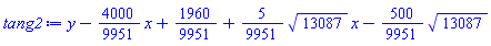 y-(4000/9951)*x+1960/9951+(5/9951)*13087^(1/2)*x-(500/9951)*13087^(1/2)
