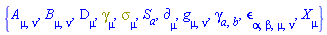 {A[mu, nu], B[mu, nu], D[mu], Physics:-Dgamma[mu], Physics:-Psigma[mu], S[a], Physics:-d_[mu], Physics:-g_[mu, nu], Physics:-gamma_[a, b], Physics:-LeviCivita[alpha, beta, mu, nu], Physics:-SpaceTimeVector[mu](X)}