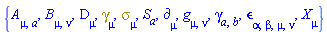 {A[mu, a], B[mu, nu], D[mu], Physics:-Dgamma[mu], Physics:-Psigma[mu], S[a], Physics:-d_[mu], Physics:-g_[mu, nu], Physics:-gamma_[a, b], Physics:-LeviCivita[alpha, beta, mu, nu], Physics:-SpaceTimeVector[mu](X)}