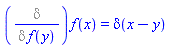 %Fundiff(f(x), f(y)) = Dirac(x-y)