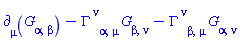 Physics:-d_[mu](Physics:-Einstein[alpha, beta], [X])-Physics:-Christoffel[`~nu`, alpha, mu]*Physics:-Einstein[beta, nu]-Physics:-Christoffel[`~nu`, beta, mu]*Physics:-Einstein[alpha, nu]