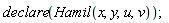declare(Hamil(x, y, u, v))