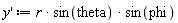 diff(y(x), x) := r*sin(theta)*sin(phi)
