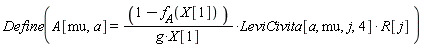 Define(A[mu, a] = (1-f__A(X[1]))*LeviCivita[a, mu, j, 4]*R[j]/(g*X[1]))