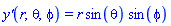 `y'`(r, theta, phi) = r*sin(theta)*sin(phi)