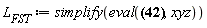 L__FST := simplify(eval((1/2)*(2*g^2*r^2*(-1+f__A(r))^2*(diff(`y'`(r, theta, phi), theta))^2+2*g^2*(r*(-1+f__A(r))*(diff(`z'`(r, theta, phi), phi))+(-1+f__A(r))*(diff(`x'`(r, theta, phi), r))*r+`x'`(r, theta, phi)*(r*(diff(f__A(r), r))-2*f__A(r)+2))*r*(-1+f__A(r))*(diff(`y'`(r, theta, phi), theta))+2*g^2*r^2*(-1+f__A(r))^2*(diff(`z'`(r, theta, phi), phi))^2+2*((-1+f__A(r))*(diff(`x'`(r, theta, phi), r))*r+`x'`(r, theta, phi)*(r*(diff(f__A(r), r))-2*f__A(r)+2))*g^2*r*(-1+f__A(r))*(diff(`z'`(r, theta, phi), phi))+2*g^2*r^2*(-1+f__A(r))^2*(diff(`x'`(r, theta, phi), r))^2+4*g^2*r*`x'`(r, theta, phi)*(-1+f__A(r))*(r*(diff(f__A(r), r))-2*f__A(r)+2)*(diff(`x'`(r, theta, phi), r))+g^2*r^2*(-1+f__A(r))^2*(diff(`y'`(r, theta, phi), r))^2+2*g^2*r*`y'`(r, theta, phi)*(-1+f__A(r))*(r*(diff(f__A(r), r))-2*f__A(r)+2)*(diff(`y'`(r, theta, phi), r))+g^2*r^2*(-1+f__A(r))^2*(diff(`z'`(r, theta, phi), r))^2+2*g^2*r*`z'`(r, theta, phi)*(-1+f__A(r))*(r*(diff(f__A(r), r))-2*f__A(r)+2)*(diff(`z'`(r, theta, phi), r))+g^2*r^2*(-1+f__A(r))^2*(diff(`x'`(r, theta, phi), theta))^2+g^2*r^2*(-1+f__A(r))^2*(diff(`z'`(r, theta, phi), theta))^2+g^2*r^2*(-1+f__A(r))^2*(diff(`x'`(r, theta, phi), phi))^2+g^2*r^2*(-1+f__A(r))^2*(diff(`y'`(r, theta, phi), phi))^2+g^2*(r*(diff(f__A(r), r))-2*f__A(r)+2)^2*`x'`(r, theta, phi)^2+(g*r*(diff(f__A(r), r))-2*(-(1/2)*f__A(r)+g+1/2)*(-1+f__A(r)))*(g*r*(diff(f__A(r), r))-2*((1/2)*f__A(r)+g-1/2)*(-1+f__A(r)))*r^2)/(r^6*g^4), xyz))