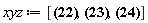 xyz := [`x'`(r, theta, phi) = r*sin(theta)*cos(phi), `y'`(r, theta, phi) = r*sin(theta)*sin(phi), `z'`(r, theta, phi) = r*cos(theta)]
