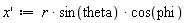 diff(x, x) := r*sin(theta)*cos(phi)