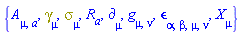 {A[mu, a], Physics:-Dgamma[mu], Physics:-Psigma[mu], R[a], Physics:-d_[mu], Physics:-g_[mu, nu], Physics:-LeviCivita[alpha, beta, mu, nu], Physics:-SpaceTimeVector[mu](X)}