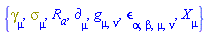 {Physics:-Dgamma[mu], Physics:-Psigma[mu], R[a], Physics:-d_[mu], Physics:-g_[mu, nu], Physics:-LeviCivita[alpha, beta, mu, nu], Physics:-SpaceTimeVector[mu](X)}