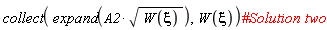 collect(expand(A2*sqrt(W(xi))), W(xi))