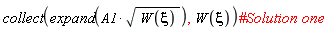 collect(expand(A1*sqrt(W(xi))), W(xi))