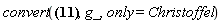 convert(Physics[Ricci][mu, nu] = Physics[d_][alpha](Physics[Christoffel][`~alpha`, mu, nu], [X])-Physics[d_][nu](Physics[Christoffel][`~alpha`, mu, alpha], [X])+Physics[Christoffel][`~beta`, mu, nu]*Physics[Christoffel][`~alpha`, beta, alpha]-Physics[Christoffel][`~beta`, mu, alpha]*Physics[Christoffel][`~alpha`, nu, beta], g_, only = Christoffel)