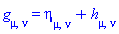 Physics:-g_[mu, nu] = eta[mu, nu]+h[mu, nu]