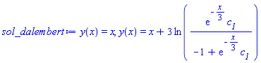 y(x) = x, y(x) = x+3*ln(exp(-(1/3)*x)*c__1/(-1+exp(-(1/3)*x)*c__1))