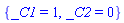 {_C1 = 1, _C2 = 0}