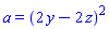 a = (2*y-2*z)^2