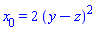 x[0] = 2*(y-z)^2