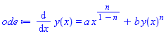diff(y(x), x) = a*x^(n/(1-n))+b*y(x)^n