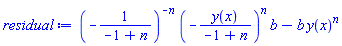 (-1/(-1+n))^(-n)*(-y(x)/(-1+n))^n*b-b*y(x)^n