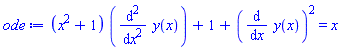(x^2+1)*(diff(diff(y(x), x), x))+1+(diff(y(x), x))^2 = x