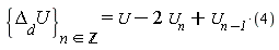 `U__&Delta;__d__U__n&in;&Zopf;` = U__-2*U__n+4*`U__n-1`