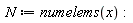 N := numelems(x)