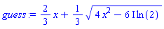 (2/3)*x+(1/3)*(4*x^2-(6*I)*ln(2))^(1/2)