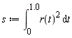 s := int(r(t)^2, t = 0 .. 1.0)