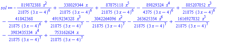 -(819872388/21875)*x^2/(3*x-4)^6+(338029344/21875)*x/(3*x-4)^6+(87875118/21875)*x^5/(3*x-4)^6-(89829324/4375)*x^4/(3*x-4)^6+(885207852/21875)*x^3/(3*x-4)^6-(41842368/21875)/(3*x-4)^6+(4919234328/21875)*x^3/(3*x-4)^7-(3042264096/21875)*x^2/(3*x-4)^7-(263625354/21875)*x^6/(3*x-4)^7+(1616927832/21875)*x^5/(3*x-4)^7-(3983435334/21875)*x^4/(3*x-4)^7+(753162624/21875)*x/(3*x-4)^7