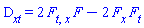 `#msub(mo("D"),mrow(mo("x"),mo("t")))` = 2*(diff(diff(F, t), x))*F-2*(diff(F, x))*(diff(F, t))