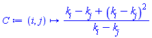 proc (i, j) options operator, arrow; (k[i]-k[j]+(k[i]-k[j])^2)/(k[i]-k[j]) end proc