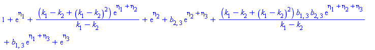 1+exp(eta[1])+(k[1]-k[2]+(k[1]-k[2])^2)*exp(eta[1]+eta[2])/(k[1]-k[2])+exp(eta[2])+b[2, 3]*exp(eta[2]+eta[3])+(k[1]-k[2]+(k[1]-k[2])^2)*b[1, 3]*b[2, 3]*exp(eta[1]+eta[2]+eta[3])/(k[1]-k[2])+b[1, 3]*exp(eta[1]+eta[3])+exp(eta[3])