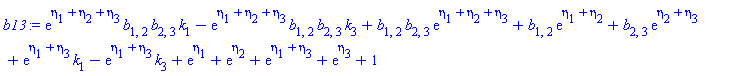 exp(eta[1]+eta[2]+eta[3])*b[1, 2]*b[2, 3]*k[1]-exp(eta[1]+eta[2]+eta[3])*b[1, 2]*b[2, 3]*k[3]+b[1, 2]*b[2, 3]*exp(eta[1]+eta[2]+eta[3])+b[1, 2]*exp(eta[1]+eta[2])+b[2, 3]*exp(eta[2]+eta[3])+exp(eta[1]+eta[3])*k[1]-exp(eta[1]+eta[3])*k[3]+exp(eta[1])+exp(eta[2])+exp(eta[1]+eta[3])+exp(eta[3])+1