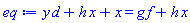 d*y+h*x+x = f*g+h*x