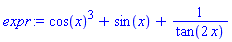 cos(x)^3+sin(x)+1/tan(2*x)