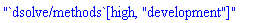 "`dsolve/methods`[high, "development"]"