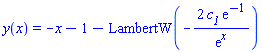 y(x) = -x-1-LambertW(-2*c__1*exp(-1)/exp(x))