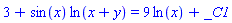 3+sin(x)*ln(x+y) = 9*ln(x)+_C1