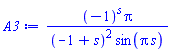 (-1)^s*Pi/((-1+s)^2*sin(Pi*s))