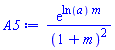 exp(ln(a)*m)/(1+m)^2