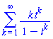 sum(k*t^k/(1-t^k), k = 1 .. infinity)